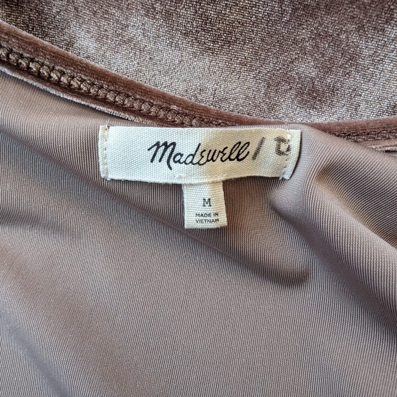Madewell Velvet Wrap Crossover Top, Long Sleeve with Stretch - Picture 8 of 12